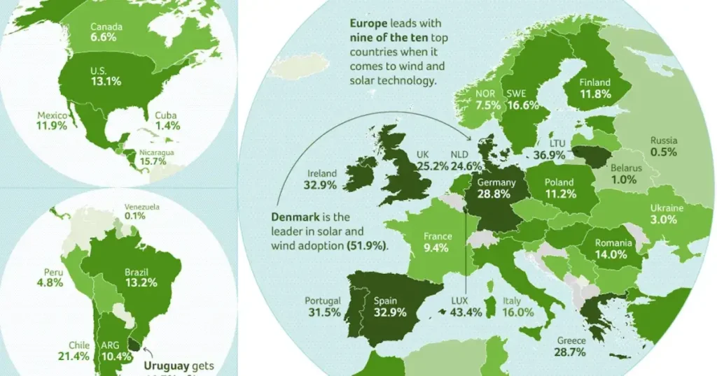 Map showing best energy solutions by region