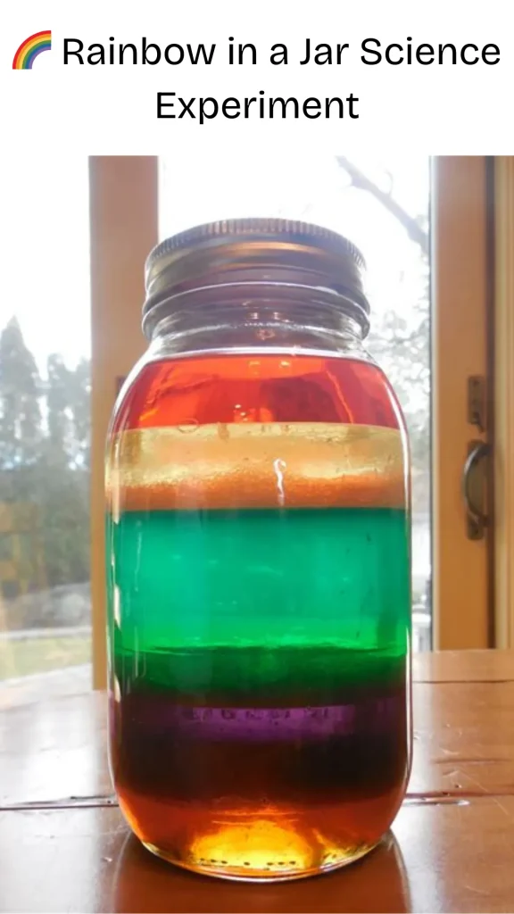 Rainbow in a Jar Science Experiment